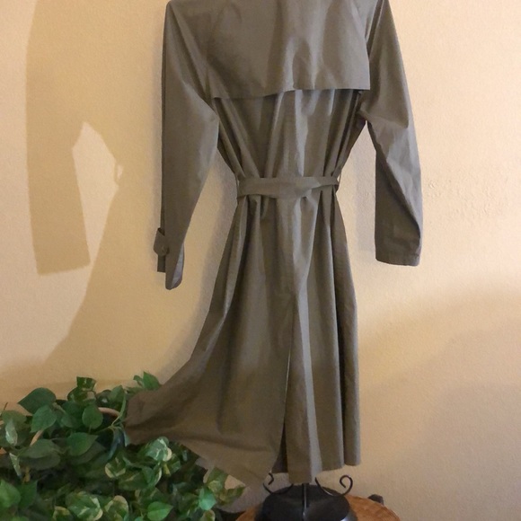 Vintage SANYO grayish green tailored cover button front Trench Coat 🧥 Size L - Picture 5 of 10